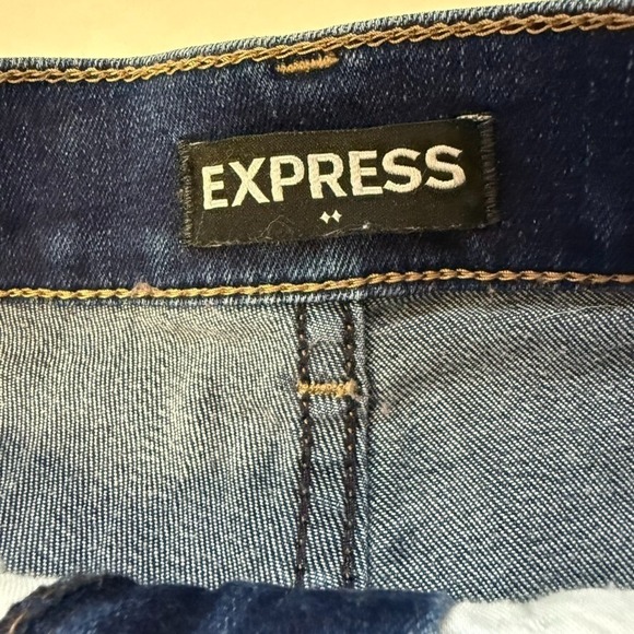 EXPRESS Womens Perfect Legging‎ High Rise Distress Blue Denim Jeans Size 0 - Picture 6 of 9